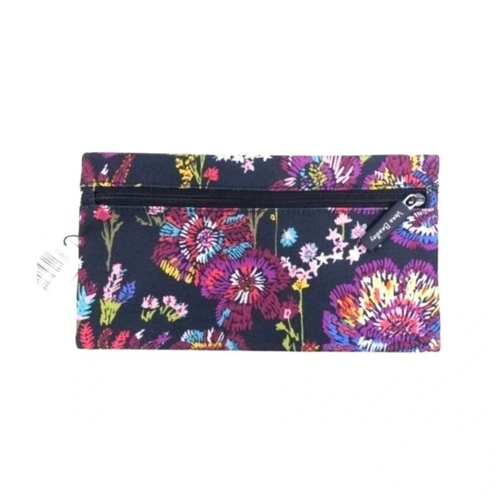 Vera Bradley Midnight Wildflowers Lighten Up Pencil Pouch‎ NWT